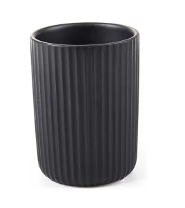 Стакан для зубных щеток Аквалиния Плиссе СЕ1610QA-ТВ керамика черный матовый