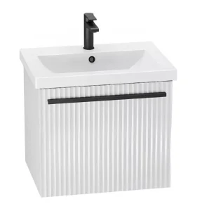 Тумба-умывальник подвесная Agata Суматра 60 АТ60-922 Белый матовый, 2 ящика с раковиной Como 60