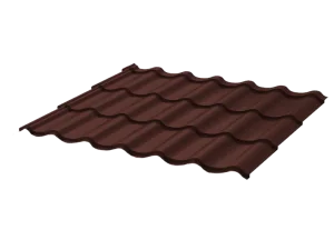 Металлочерепица (профиль М4 2 стандарт) ПЭ 1180х6050 0,45 RAL8017 шоколад