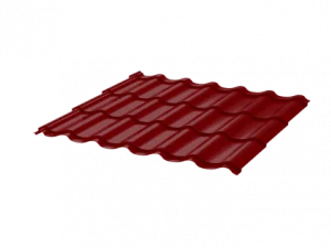 Металлочерепица (профиль М4 2 стандарт) ПЭ 1180х6050 0.45 RAL3005 красное вино
