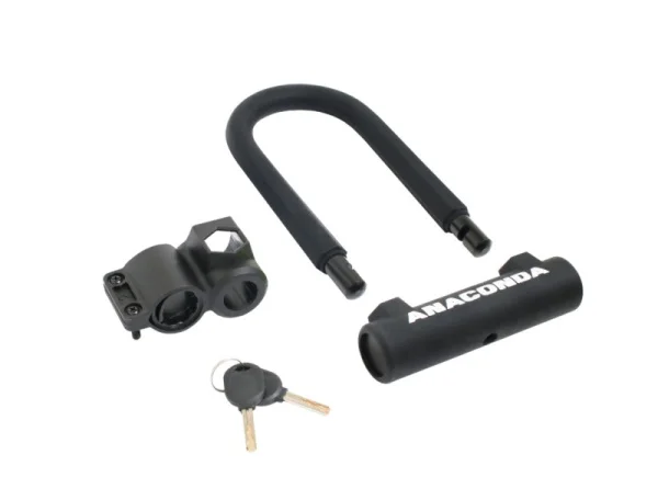 Всепогодный замок навесной с креплением на раму, силикон АВАНГАРД ANACONDA Т608 BLACK 14853 *1