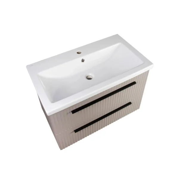 Тумба подвесная AGATA Суматра 80 АТ80-398 Тортора, 2 ящика с раковиной Como 80