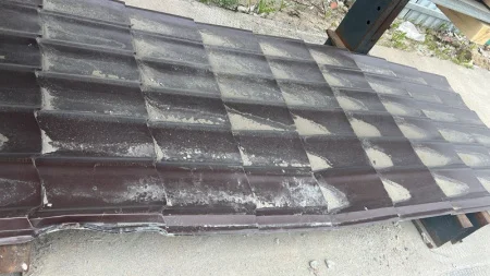 Металлочерепица (профиль М4 2 стандарт) ПЭ 1180х6050 0,45 RAL8017 шоколад УЦЕНКА