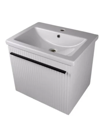 Тумба подвесная AGATA Суматра 60 АТ60-436 Тортора, 2 ящика с раковиной Como 60