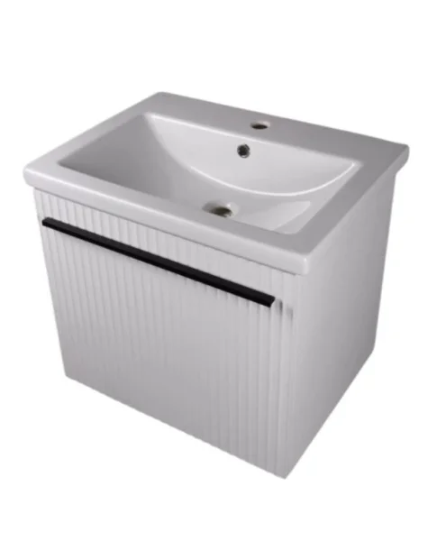 Тумба подвесная AGATA Суматра 60 АТ60-436 Тортора, 2 ящика с раковиной Como 60