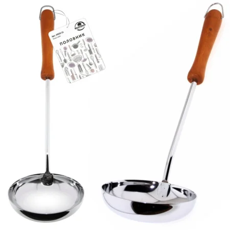 Половник хром дерев. ручка AN50-31