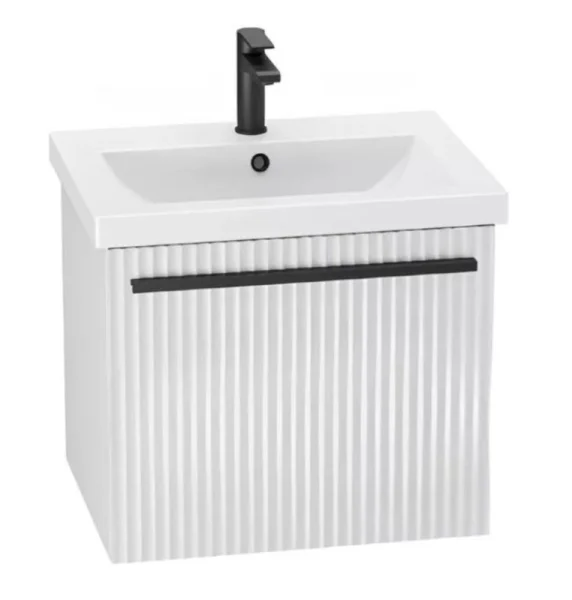 Тумба подвесная AGATA Суматра 60 АТ60-436 Тортора, 2 ящика с раковиной Como 60