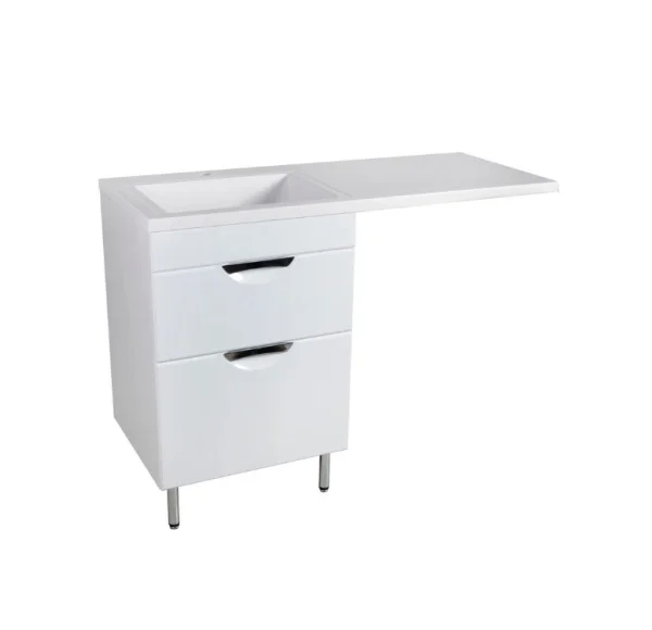 Тумба напольная AGATA Никас 120 Л АТ120-527, 2 ящика с раковиной Марсал 120 левый с правым кронштейном