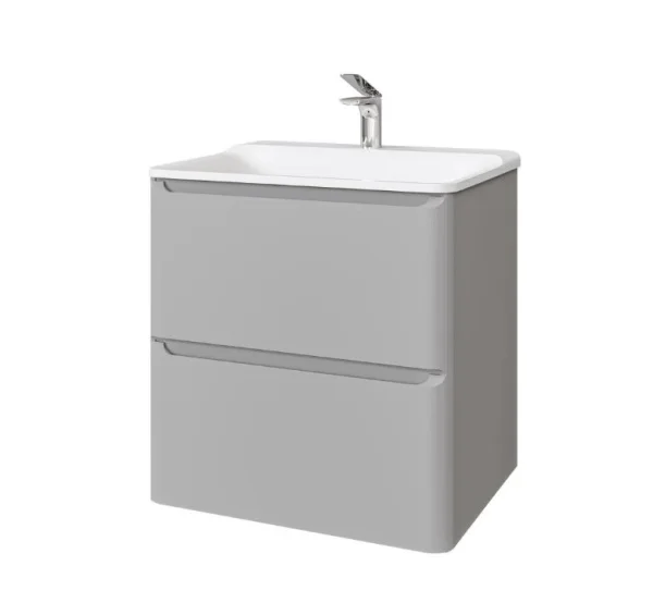 Тумба подвесная Welto 60 с 2 ящ. светло-серая Wel.01.60.2/P/GRS/RL