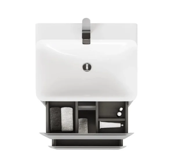 Тумба подвесная Welto 60 с 2 ящ. светло-серая Wel.01.60.2/P/GRS/RL