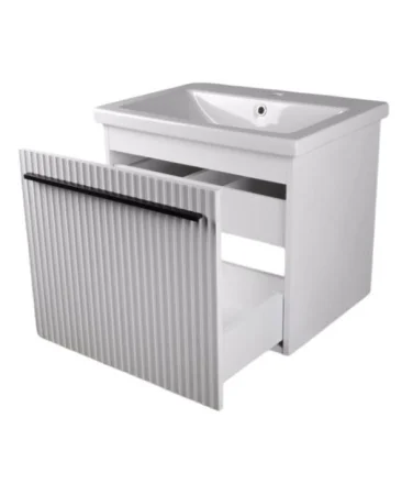 Тумба подвесная AGATA Суматра 60 АТ60-436 Тортора, 2 ящика с раковиной Como 60