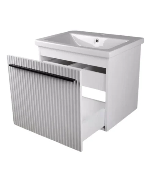 Тумба подвесная AGATA Суматра 60 АТ60-436 Тортора, 2 ящика с раковиной Como 60