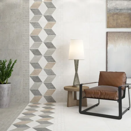 Керамогранит Керамин Темпо 7Д 600х600х10мм 1уп=1,44м2 (4шт) светло-серый орнамент