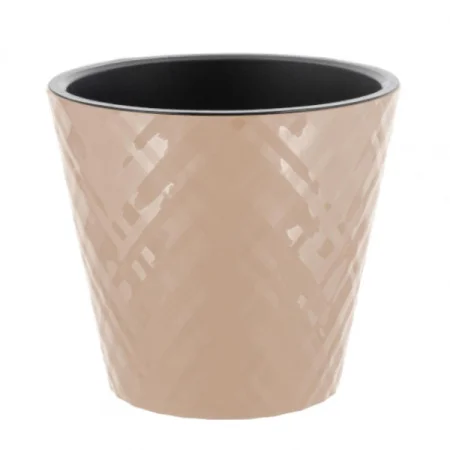 Горшок для цветов InGreen Manhattan D280мм, 11л c дренажной вставкой, молочный шоколад