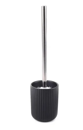 Ерш для туалета с подставкой Аквалиния Плиссе керамика черный матовый СЕ1610QA-ТОН