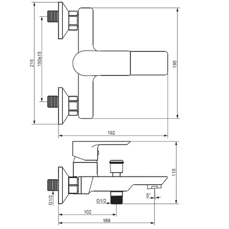 Смеситель для ванны одноручный Damixa Apollo 471000001 хром
