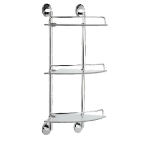 Полка стеклянная 3-ярусная с круглыми ножками HB1607-3 (Haiba)