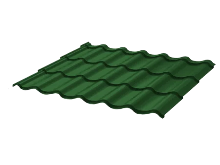 Металлочерепица (профиль М4 2 стандарт) ПЭ 1180х6050 0,45 RAL6005 зеленый мох