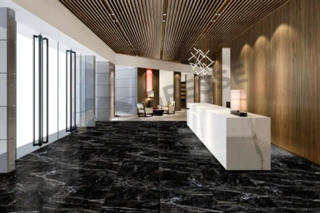 Керамогранит Gresse Simbel Carbon GRS05-03 600х1200х10мм 1уп=2,16м2 (3шт) черно-белый мрамор