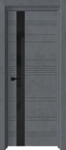 Дверь межкомнатная ДвериГУД Торонто-2 700х2000мм Бетон графит Лакобель черная