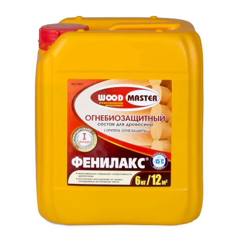 Огнебиозащитный состав WOODMASTER Фенилакс 6 кг, I группа, до -15°С  1 60