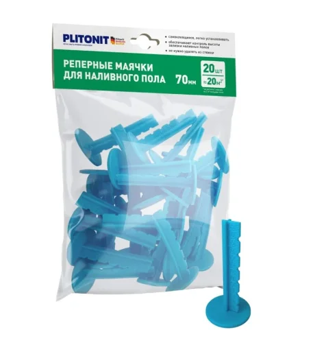 Маяки реперные для наливного пола  до 70 мм Н010980 (упак 20шт) PLITONIT  1 24