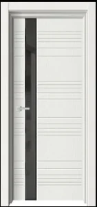 Дверь межкомнатная ДвериГУД L21 900х2000мм Snow Soft кромка черная, стекло черное