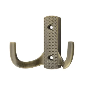 Крючок мебельный SANBERG 2-х рожковый 5605S 3D эффект бронза