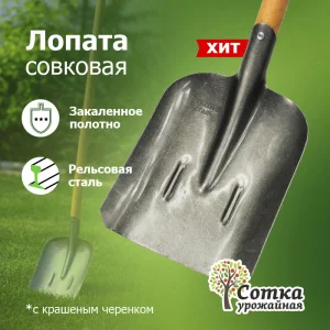 Лопата совковая ЛСП Урожайная сотка S504-3 О0518 с черенком