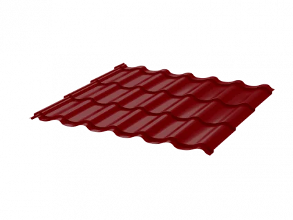 Металлочерепица (профиль М4 2 стандарт) ПЭ 1180х6050 0.45 RAL3005 красное вино