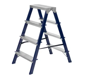 Стремянка 4 ступени стальная двухсторонняя Сибртех 97934