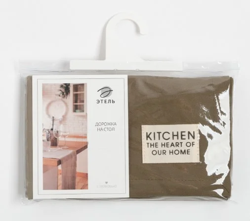 Дорожка на стол Этель Kitchen 40х150см зеленый 100%хл саржа 220 г/м2 7866033