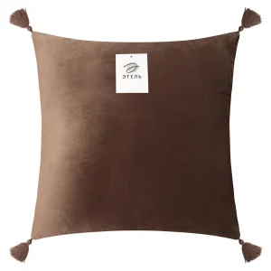 Наволочка декоративная Этель цвет кофе кисточками 45х45см полиэстер велюр 9728544 *1