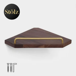 Полка угловая 1-яр "Hölzern Premiere" ореховое дерево, алюминий 9259435 (Stölz) *1