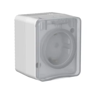 Розетка 1-м ОП  AtlasDesign  Profi с заземлением со шторками IP54 16А 250В, серый ATN543045 (Systeme