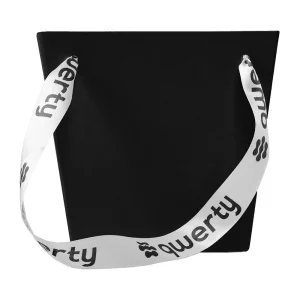 Пакет д/цветов "Призма" 16х16х15см с ручками черный (Qwerty) *6