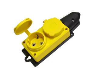 Колодка удлинителя 2-м каучук IP44 с заземл. компакт с заглушками желтая 3082 UNIVersal *1/30