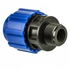 Муфта ПНД компр. соединительная c наружной резьбой 32х1  (100 20)