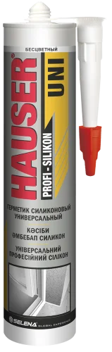 Герметик силиконовый универсальный UNI бесцветный 260мл 48841 75376 17516 75154 (Hauser)  24 1440 (-