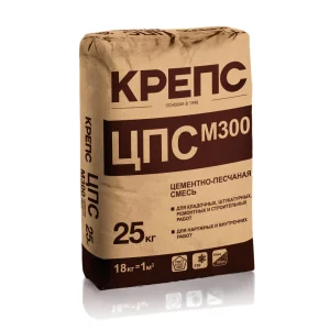 Смесь цементно-песчаная КРЕПС М-300 25кг