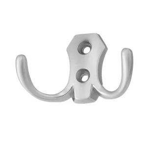 Крючок мебельный SANBERG 2-х рожковый КL-56 Классика хром матовый