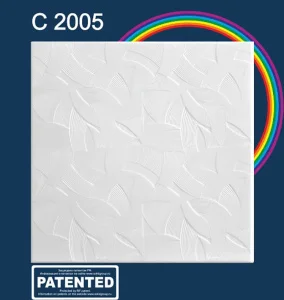 Плита потолочная экструдированная белая серия Декор С 2005 1уп=2м2
