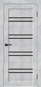 Полотно дверное Х21 бетон снежный/черное стекло *700