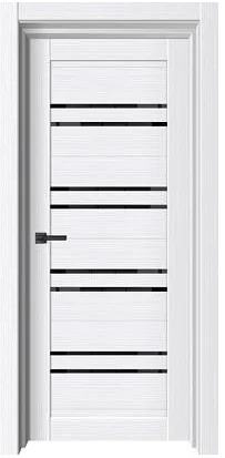 Полотно дверное SunDoors 1 Белый бланко черное стекло ПО 800