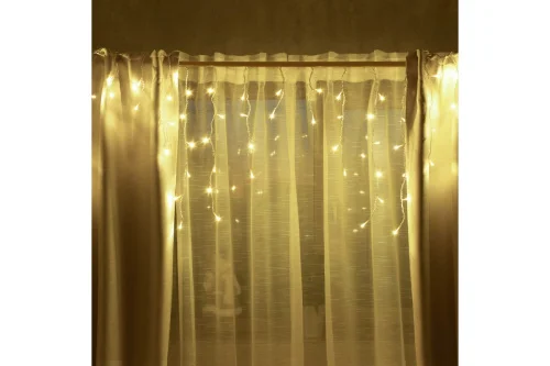 Гирлянда VEGAS «Бахрома» 2х0,6м IP20 48 разноцветных LED ламп 12 нитей контроллер 8 режимов прозрачн
