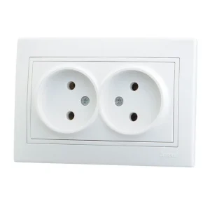 Розетка 2-м СП Mira 16А без заземл., белая 701-0202-128 Lezard