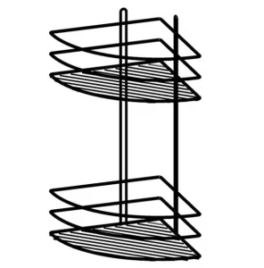 Полка 2-ярусная угловая "Proffero" трапеция Классик черный 200х200х280 П0002013