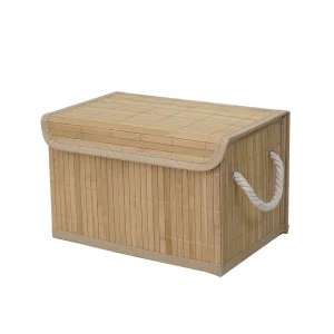 Корзина стеллажная Natural House  Бамбук  330х230х200мм с ручками и крышкой натуральный Shan-24S  1