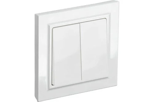 Выключатель 2-кл СП  Brite  ВСР10-2-0-БрБ 10А в сборе белый IEK BR-V20-0-10-K01-F