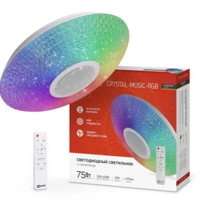 Светильник светодиодный Comfort Crystal-Musiс-RGB 75Вт 3000-6500К с пультом ДУ 4690612044569 In Home